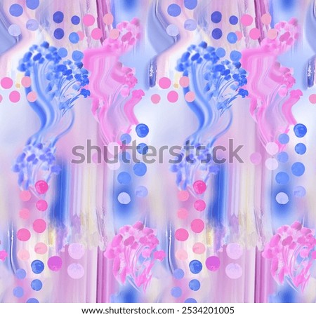 Abstract blurred floral seamless pattern. Bleeding meadow spring flowers. Watercolor paints texture. Trendy botanical design.
