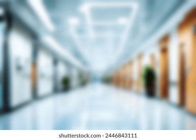 Abstract blurred illustration background. Defocus blur image of corridor in hospital or clinic. Concept about Health car office interior doctor nurse patient location and other elements in hospital. - Powered by Shutterstock