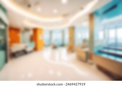 Abstract blurred illustration background. Defocus blur image of corridor in hospital or clinic. Concept about Health car office interior doctor nurse patient location and other elements in hospital. - Powered by Shutterstock