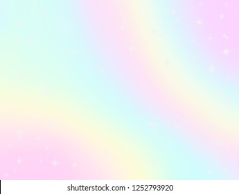 Abstract blurred illustration of galaxy fantasy background and pastel color.The unicorn in pastel sky with rainbow. Pastel clouds and sky with bokeh . Cute bright candy background .