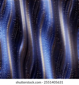 Abstract blurry glittery metallic pattern with vertical flowing lines. Shimmering effect creates a sense of depth and height. Glitter specks scattered throughout the design for added sparkle. 