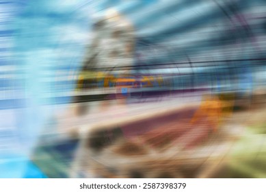 Abstract blurry  Moving object background. Radial contours