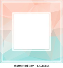 Abstract border on a light pink-blue polygonal background. - Shutterstock ID 405985855