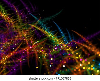 Abstract Bright Blink Feathering Fern Background - Fractal Art  
