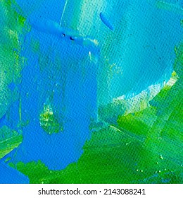 Abstract Bright Green Background. Textured Paint Brush Strokes Close Up. Eco Friendly, Healthy Food Label, Packaging Design. Environmental Protection Banner. Ecology Concept. Wastewater Treatment.