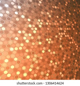 Abstract bright neon background. Technology hexagon illustration.