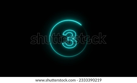 abstract bright neon count down number illustration background 