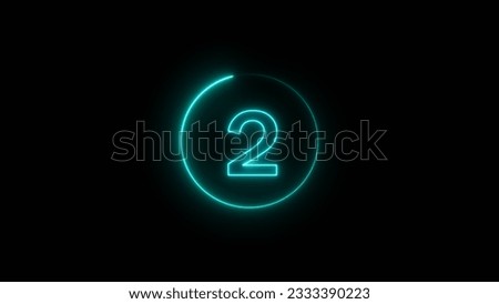 abstract bright neon count down number illustration background 