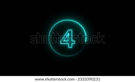 abstract bright neon count down number illustration background 