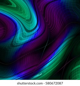 Abstract bright plasmatic texture on black background.
