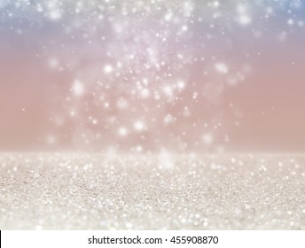 Abstract of Bright and sparkling bokeh background. silver bokeh -blurred lighting from glitter texture. Luxury design background. - Shutterstock ID 455908870