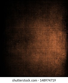 Abstract Brown Background Canvas Texture With Brush Strokes Vintage Grunge Background Texture, Distressed Messy Black Vignette Border, Brown Color Spotlight With Copy Space, Country Western Background