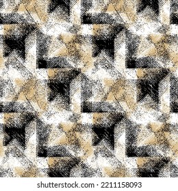 Abstract Brush Effect Textured Background. Seamless Pattern.