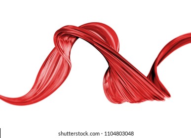 Abstract Brush Stroke Flowing Line. Creative Background. 3D Rendering