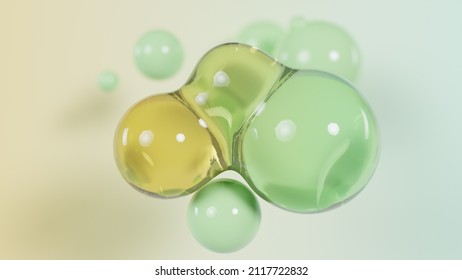 Abstract bubbles Background, 3D illustration, colorful background ,3d illustration of transparent bubbles
