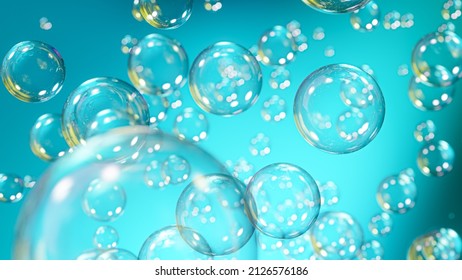 Abstract Bubbles Background. 3D render