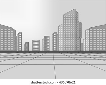 Abstract buildings and background.