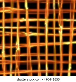 Abstract burning fire flame background in shape of grid for your design.