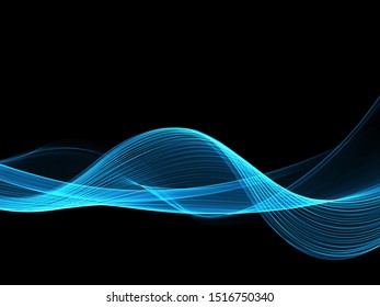 Technology Digital Wave Background Conceptbeautiful Motion Stock ...