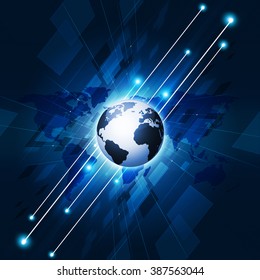 abstract business and technology concept interface communication background