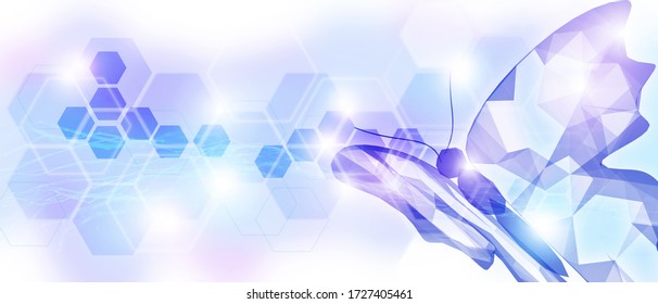 Abstract Butterfly 3D Illustration Digital Innovation Futuristic Technology Transform Evolution Concept New Normal After Coronavirus Crisis Business World Life Change Disrupt Use Strategy Leadership