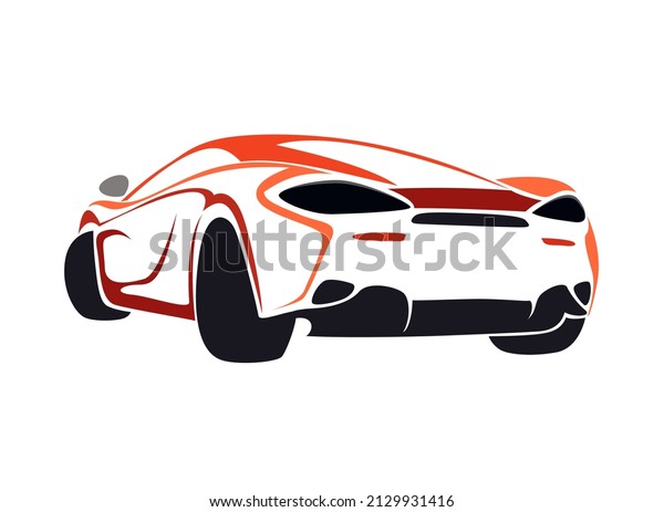Abstract car design concept\
automotive logo design template on white background,\
illustration
