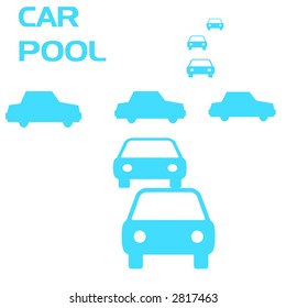 Abstract Carpool Sign Blue On White Background