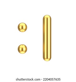 Abstract Cartoon Golden Indifferent Face Icon On A White Background. 3d Rendering