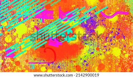 abstract chaotic background with random splashes and lines