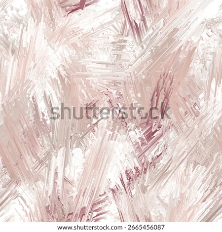 Abstract chaotic lines and dots. Liquid hand drawn texture with reflection effect, almost crystalline or shattered appearance. Vanilla, pale taupe, dull purple and white colors. Seamless background.