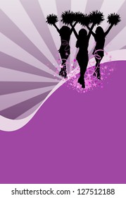 Abstract cheerleader girl poster or flyer background with space