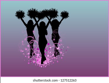 Abstract cheerleader girl poster or flyer background with space