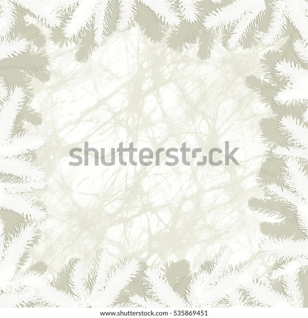 Abstract Christmas Frame Batik Fabric Twigs Stock Illustration 535869451