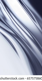 Abstract Chrome Wave On White Background. 3D Image