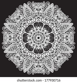 Abstract circle lace pattern. Raster version
