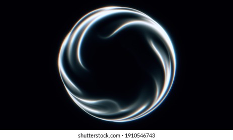 An abstract circular fractal formation over black background.