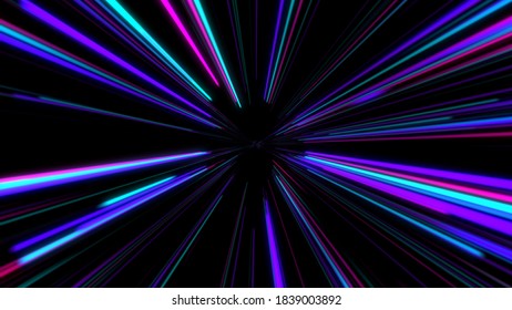 Abstract circular geometric background. Starburst dynamic glow lines or rays. 3d illustration - Powered by Shutterstock