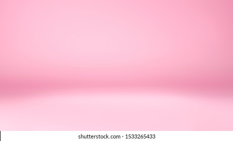 Abstract Clean And Clear Pink Gradient Background. Empty Scene Stage Studio Room. Concept For Display Product Ad Promotion Cosmetic Advertising Website Banner With Copy Space - 3D Rendering