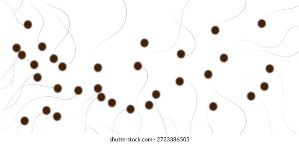 Abstract clean modern abstract composition featuring technology and connectivity Molecule Network With and Swirling wavey Lines on White surface Background.