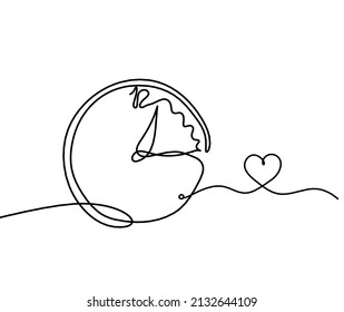 Abstract clock and heart