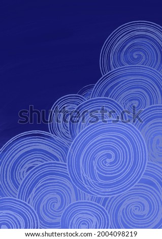 Abstract cloud frame in night sky illustration for decoration on night time theme.
