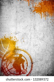 Abstract Color Basketball And Streetball Poster Or Flyer Background With Space