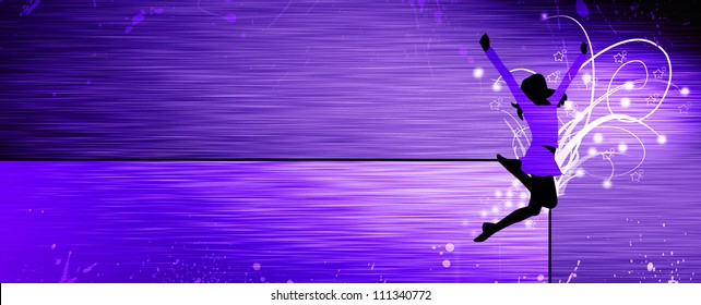 Abstract color cheerleader poster backgrond with space