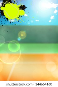 Abstract color tennis sport poster background with space