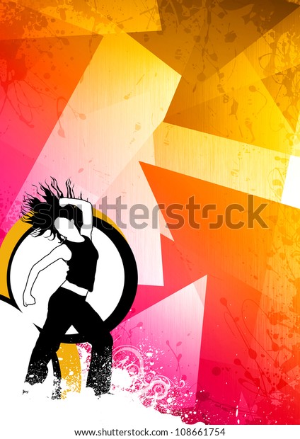 Abstract Color Zumba Fitness Dance Background Stock Illustration ...