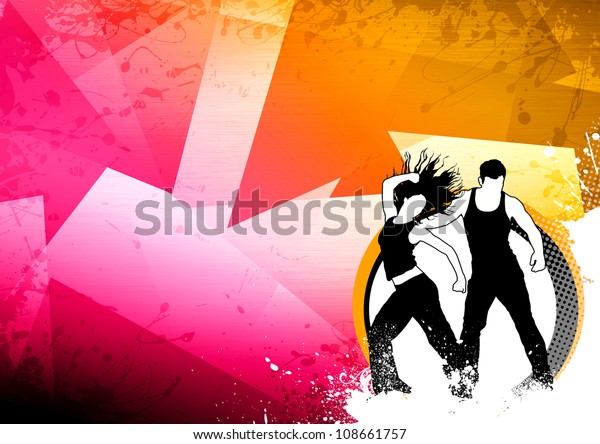 Abstract Color Zumba Fitness Dance Background Stock Illustration ...