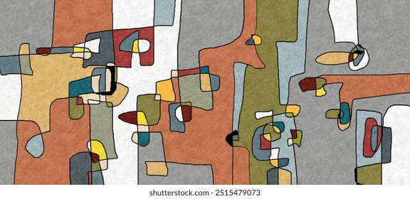 Abstract colored background. Abstraction in the style of impressionism. Modern surrealist painting. Good as a poster for wall decor. Surreal design. Hand drawn texture template.