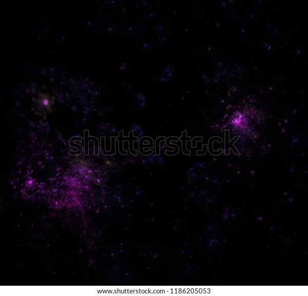 Abstract Colored Fractal On Black Background Stock Illustration