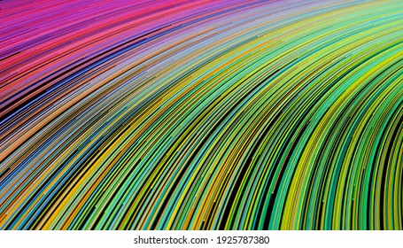 Abstract Colored Telecommunication Wires With Glow At The End, 3d Illustration