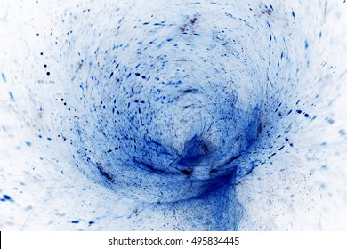 Abstract colorful blue splash on white background. Fantasy fractal texture for posters or t-shirts. Digital art. 3D rendering.